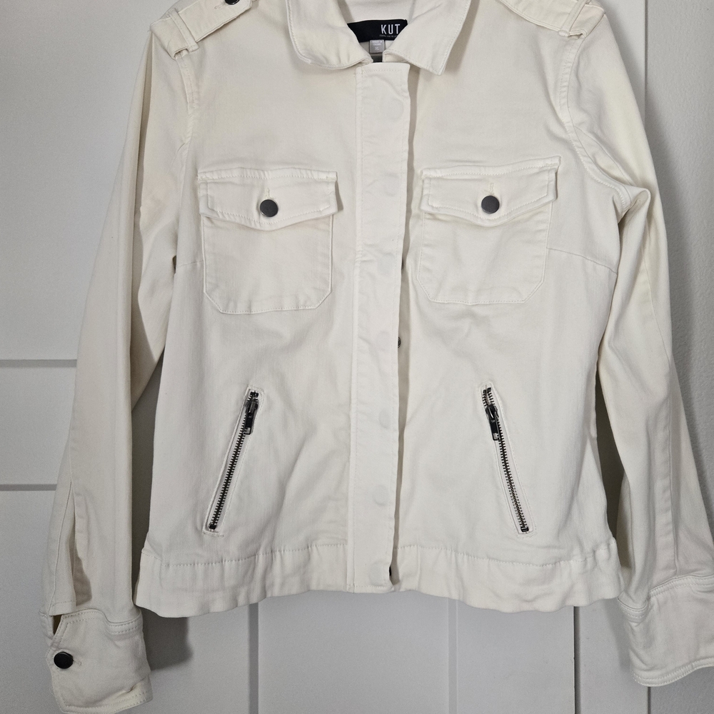 Kut from the Kloth Off-White Utility Jean Jacket